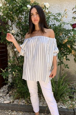 חולצת פסים אוף-שולדר